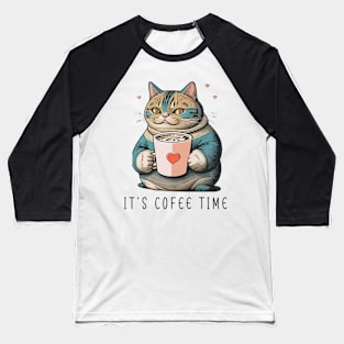 IT'S COFEE TIME CAT Baseball T-Shirt